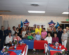 Family and friends join Mick for the poetry reading and dinner